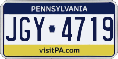 PA license plate JGY4719