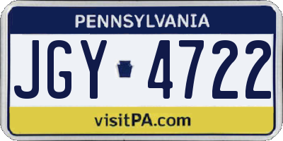 PA license plate JGY4722