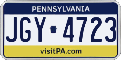 PA license plate JGY4723