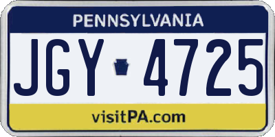 PA license plate JGY4725