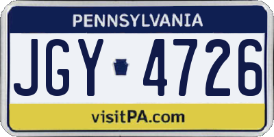 PA license plate JGY4726