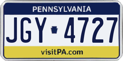 PA license plate JGY4727