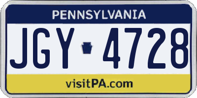 PA license plate JGY4728