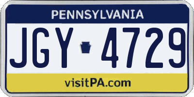 PA license plate JGY4729
