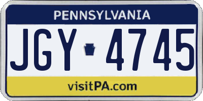 PA license plate JGY4745
