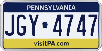 PA license plate JGY4747