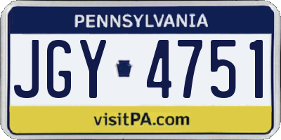 PA license plate JGY4751