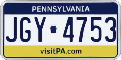 PA license plate JGY4753