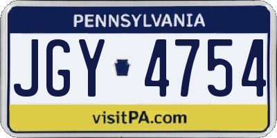 PA license plate JGY4754