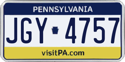 PA license plate JGY4757
