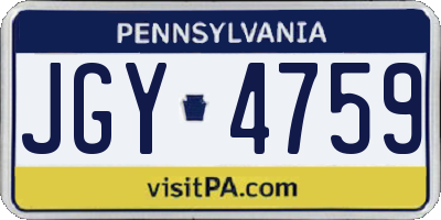 PA license plate JGY4759