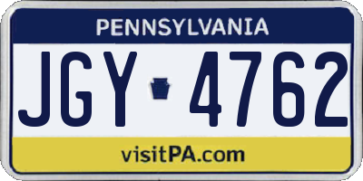 PA license plate JGY4762