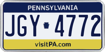 PA license plate JGY4772