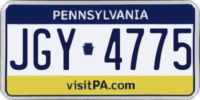 PA license plate JGY4775