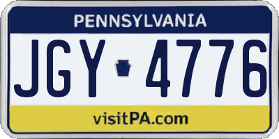 PA license plate JGY4776