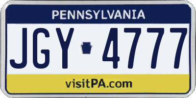 PA license plate JGY4777