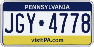 PA license plate JGY4778