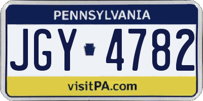 PA license plate JGY4782
