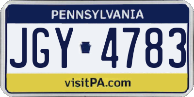 PA license plate JGY4783