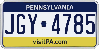 PA license plate JGY4785
