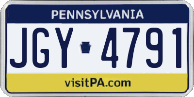 PA license plate JGY4791