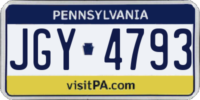 PA license plate JGY4793