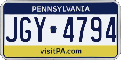 PA license plate JGY4794