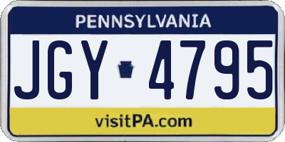PA license plate JGY4795