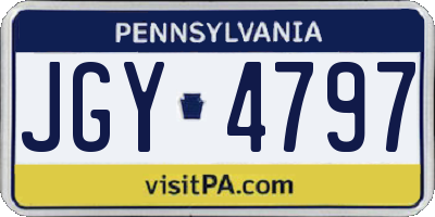 PA license plate JGY4797