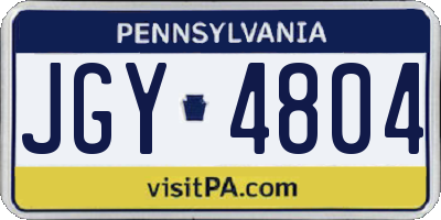 PA license plate JGY4804