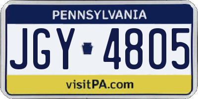PA license plate JGY4805