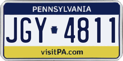 PA license plate JGY4811