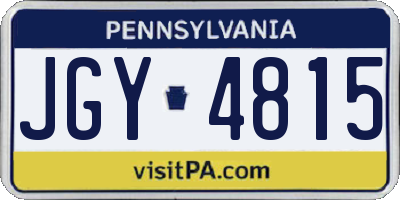 PA license plate JGY4815