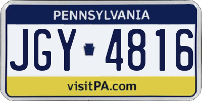 PA license plate JGY4816