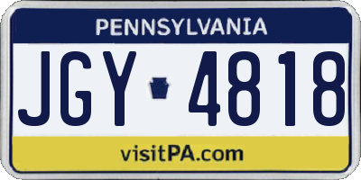 PA license plate JGY4818