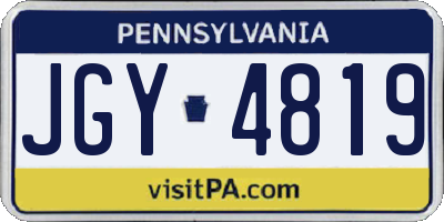 PA license plate JGY4819