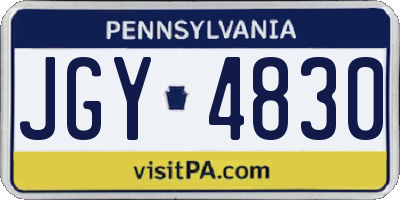PA license plate JGY4830