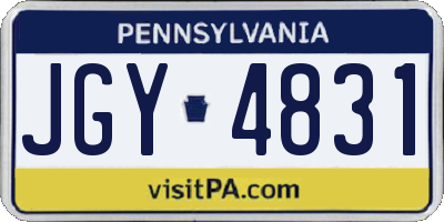 PA license plate JGY4831