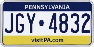 PA license plate JGY4832
