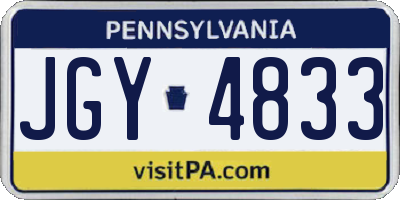 PA license plate JGY4833