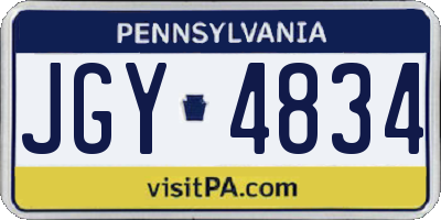 PA license plate JGY4834