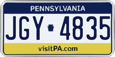 PA license plate JGY4835