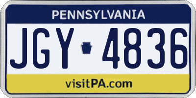 PA license plate JGY4836