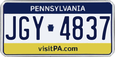 PA license plate JGY4837