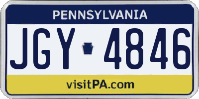 PA license plate JGY4846