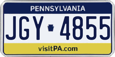 PA license plate JGY4855