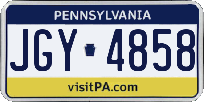 PA license plate JGY4858