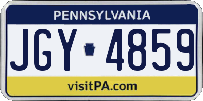 PA license plate JGY4859