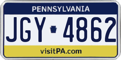 PA license plate JGY4862