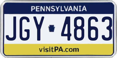 PA license plate JGY4863